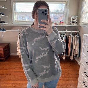 American Eagle Summer Fleece Camo Print Sweatshirt